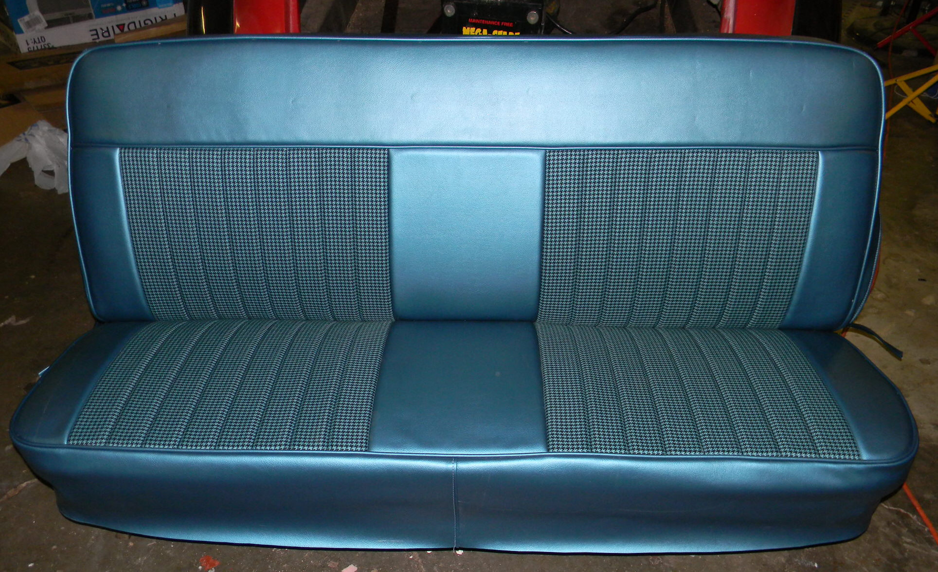 BLUE Houndstooth Bench seat cover