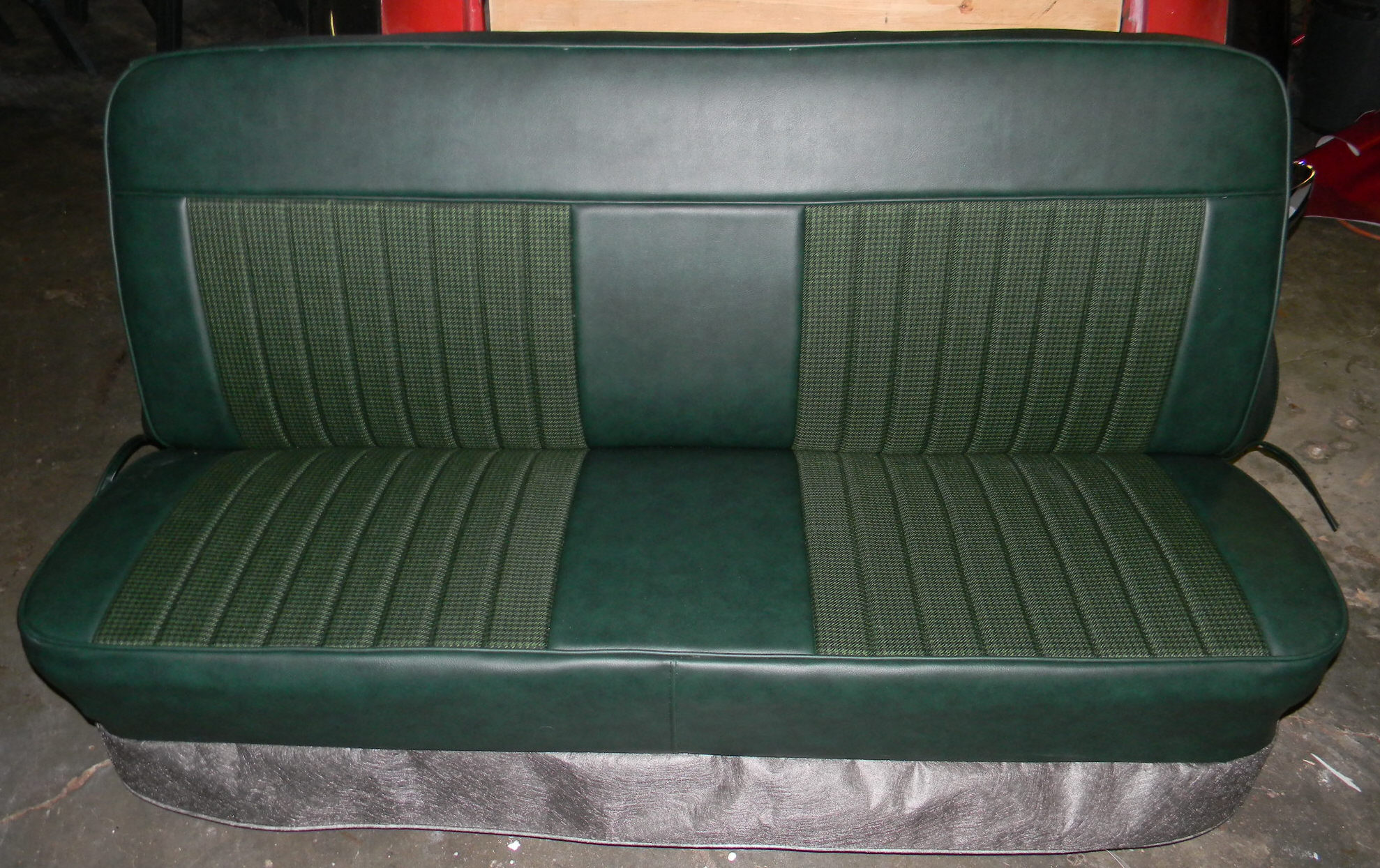 GREEN Houndstooth Bench seat cover