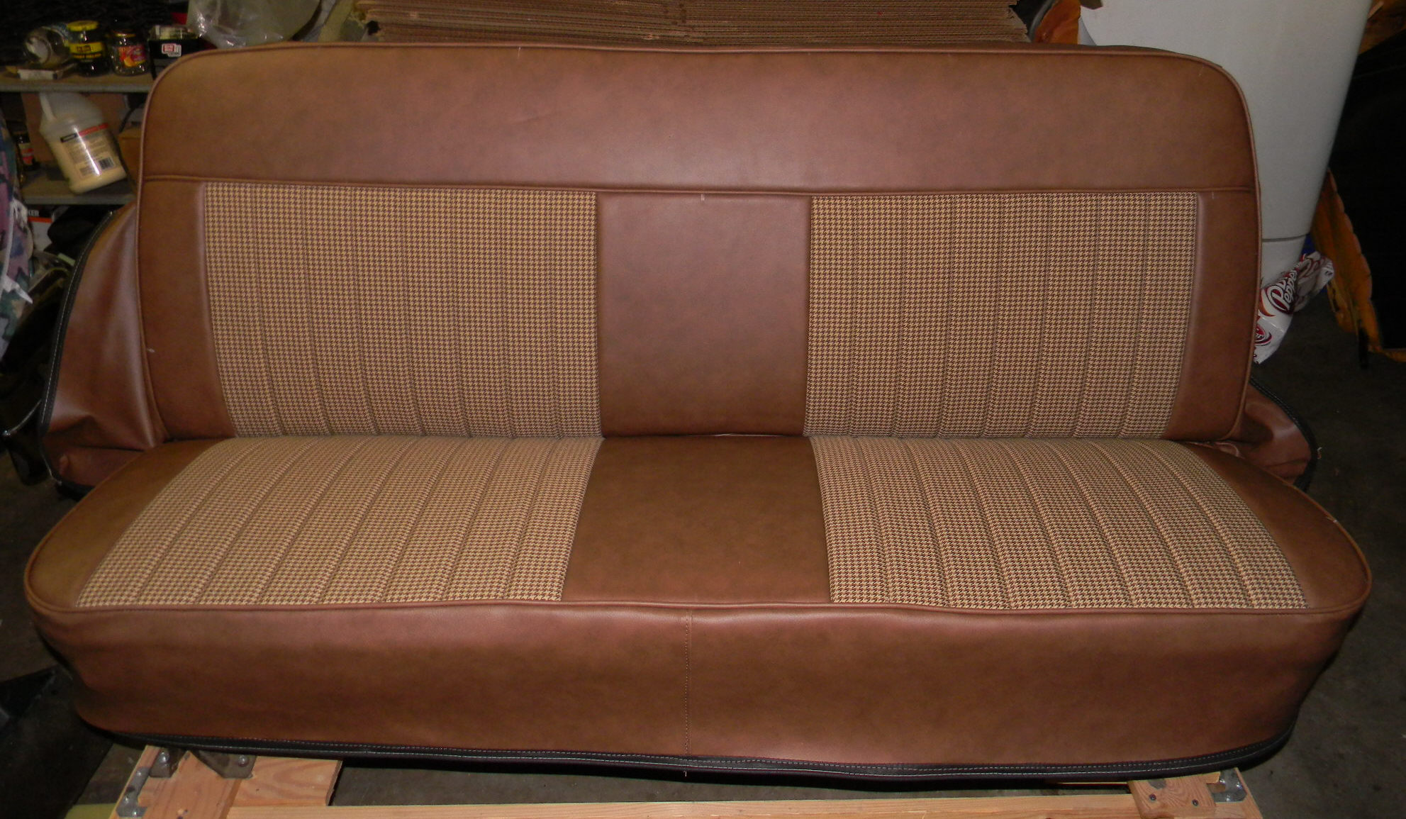 BROWN Houndstooth Bench seat cover