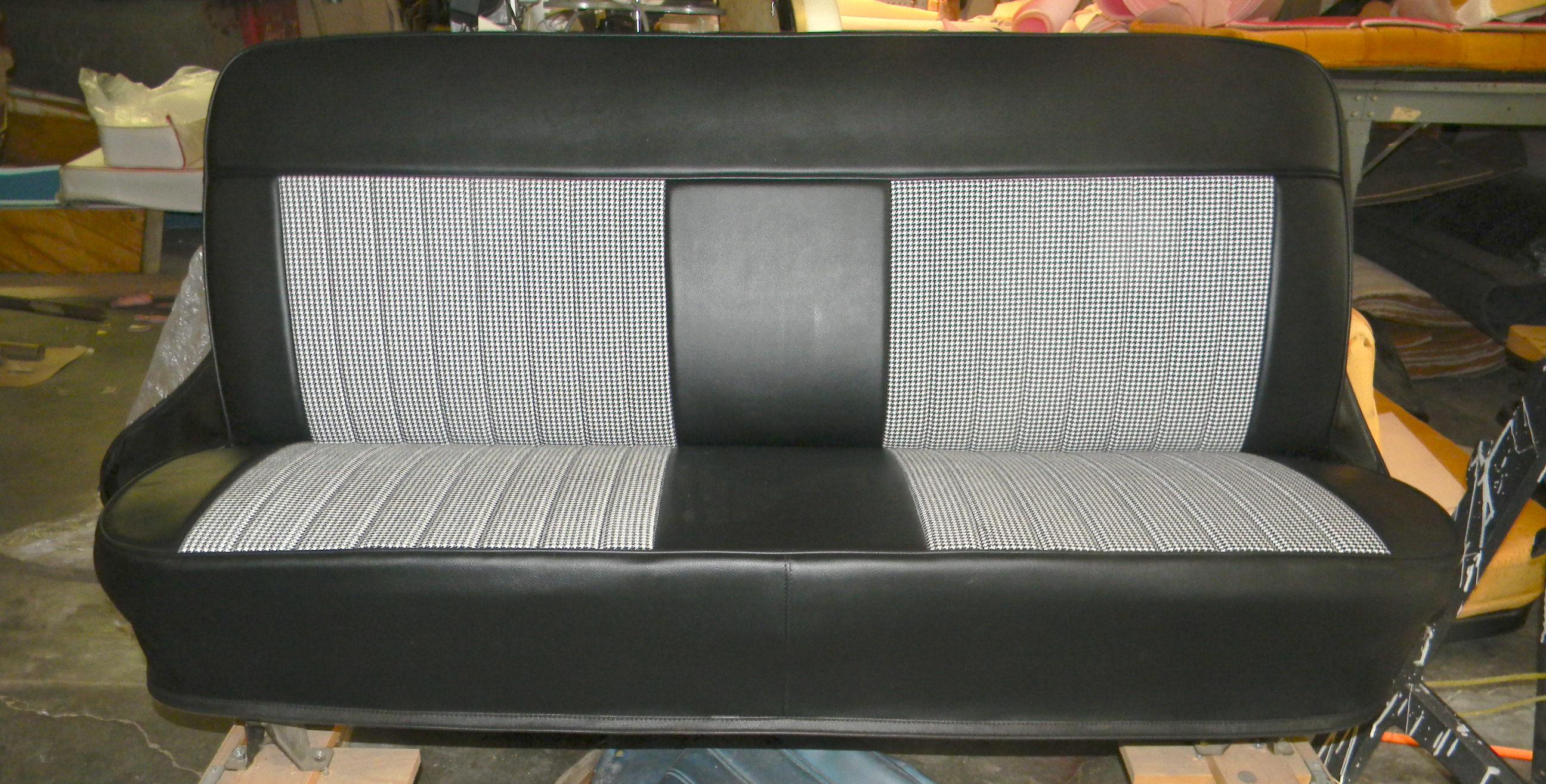BLACK Houndstooth Bench seat cover
