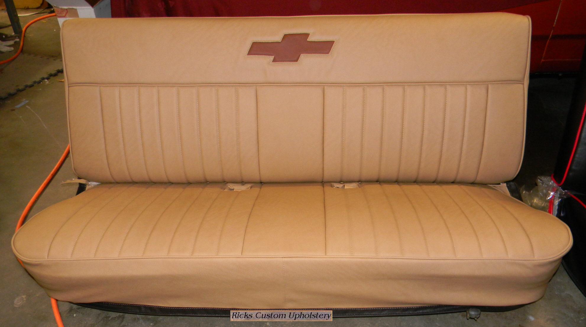 Single Bow Tie Truck Bench Seat Covers, Brown Leather Bench Seat Truck